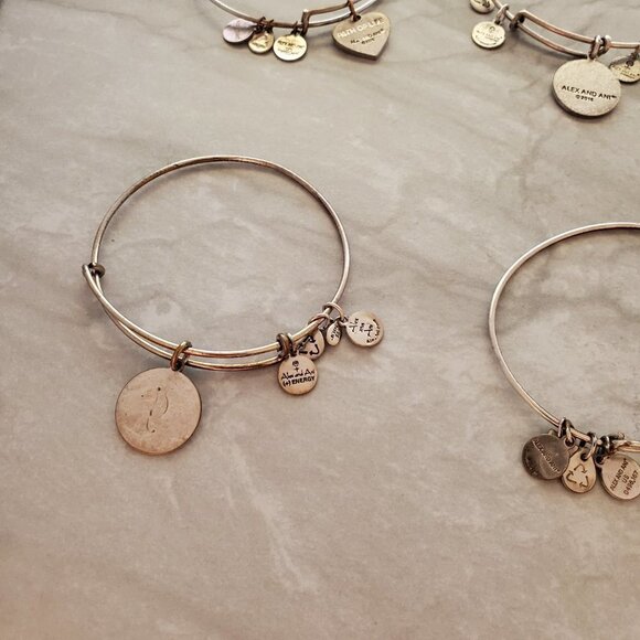 📣 LOT OF 4 Dolphin Path of Life Heart Initial Expandable Adjustable Bangles 📣 - Picture 10 of 11